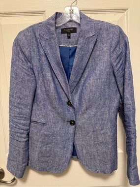 Talbots Light Blue Linen-Blend Blazer